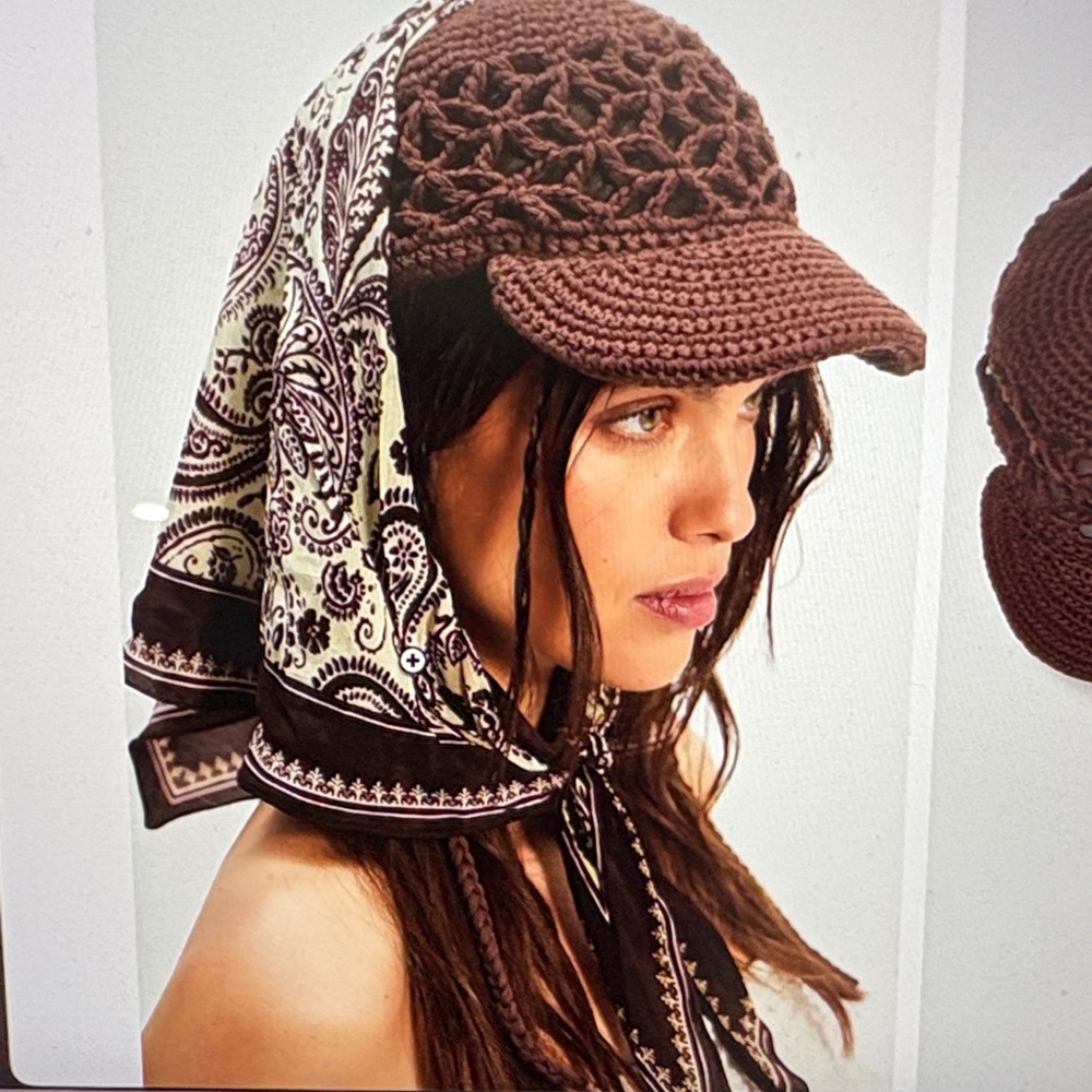 Free People Cream Crochet Hat - Picture 6 of 8